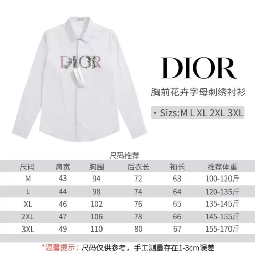 Replica Christian Dior Shirts Long Sleeved For Men #1277889 $68.00 USD for Wholesale