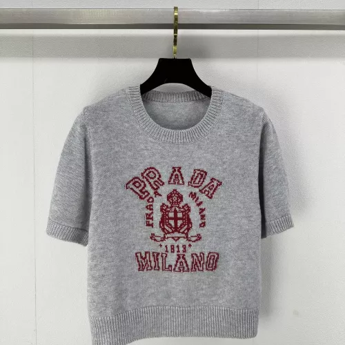 Wholesale Prada Sweater Short Sleeved For Women #1279498 $80.00 USD, Wholesale Quality Replica Prada Sweater