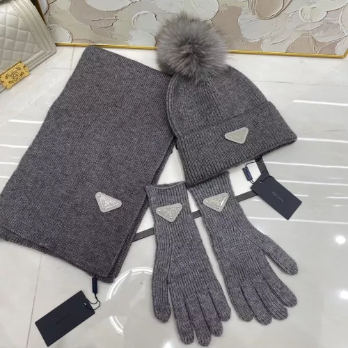 Wholesale Prada Hat and Scarf and Glove Set #1279932 $48.00 USD, Wholesale Quality Replica Prada Hat and Scarf and Glove Set