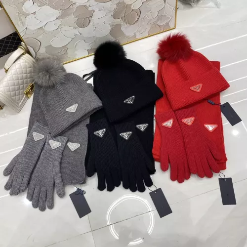 Replica Prada Hat and Scarf and Glove Set #1279932 $48.00 USD for Wholesale