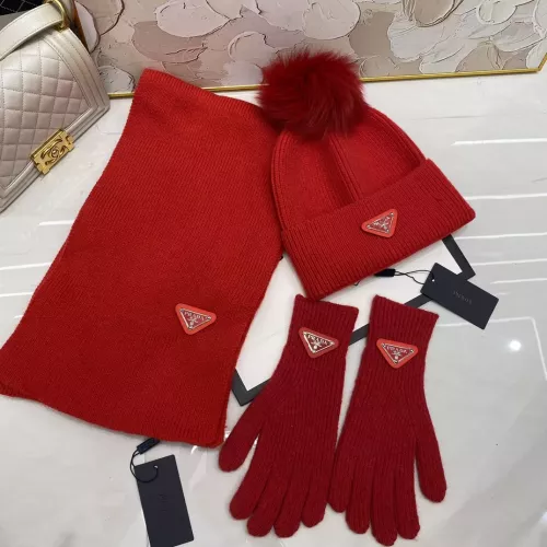 Wholesale Prada Hat and Scarf and Glove Set #1279934 $48.00 USD, Wholesale Quality Replica Prada Hat and Scarf and Glove Set