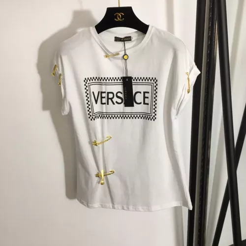 Wholesale Versace T-Shirts Short Sleeved For Women #1280052 $60.00 USD, Wholesale Quality Replica Versace T-Shirts