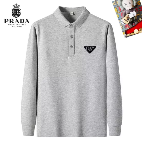 Wholesale Prada T-Shirts Long Sleeved For Men #1281895 $40.00 USD, Wholesale Quality Replica Prada T-Shirts