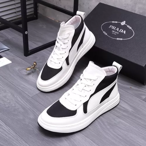 Wholesale Prada High Top Shoes For Men #1283955 $85.00 USD, Wholesale Quality Replica Prada High Top Shoes