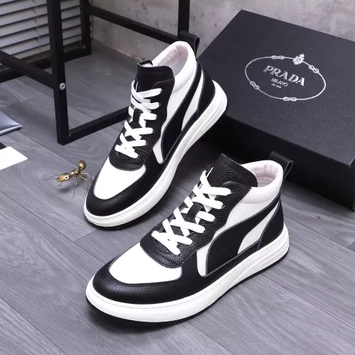 Wholesale Prada High Top Shoes For Men #1283956 $85.00 USD, Wholesale Quality Replica Prada High Top Shoes