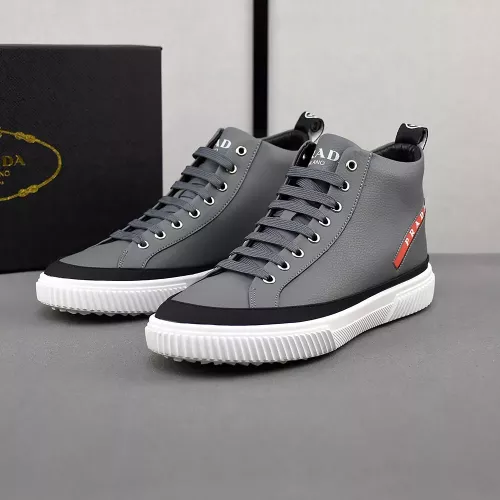 Wholesale Prada High Top Shoes For Men #1284227 $82.00 USD, Wholesale Quality Replica Prada High Top Shoes