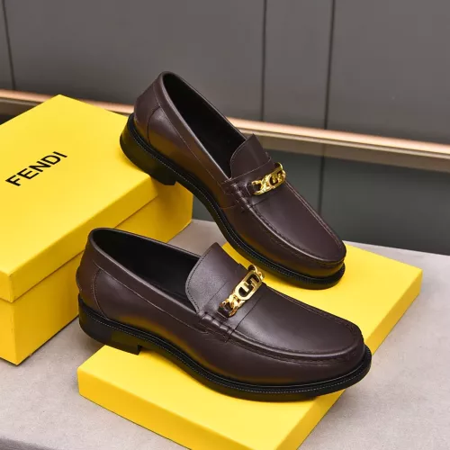 Replica Fendi Leather Shoes For Men #1284239 $92.00 USD for Wholesale