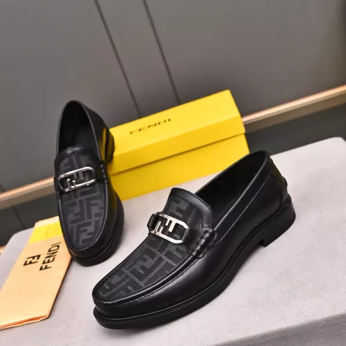 Wholesale Fendi Leather Shoes For Men #1284240 $92.00 USD, Wholesale Quality Replica Fendi Leather Shoes