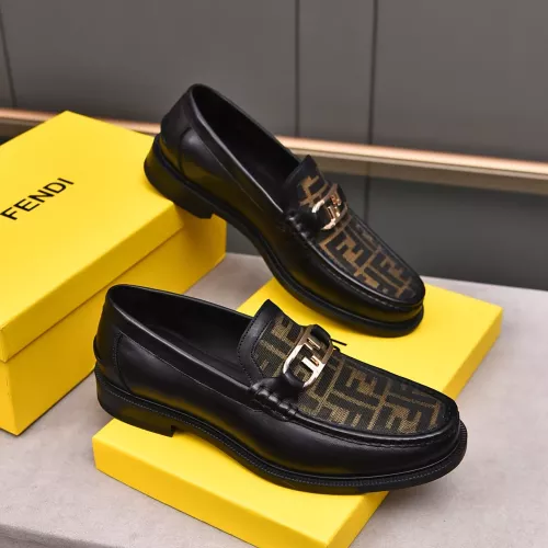 Replica Fendi Leather Shoes For Men #1284241 $92.00 USD for Wholesale