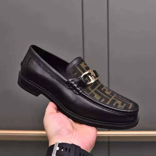 Replica Fendi Leather Shoes For Men #1284241 $92.00 USD for Wholesale