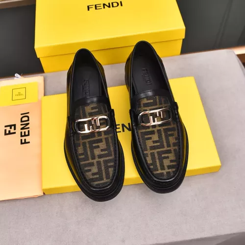 Replica Fendi Leather Shoes For Men #1284241 $92.00 USD for Wholesale