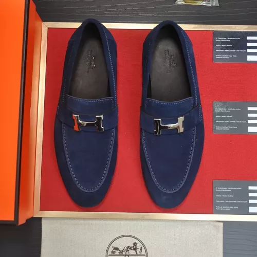 Replica Hermes Leather Shoes For Men #1284349 $96.00 USD for Wholesale