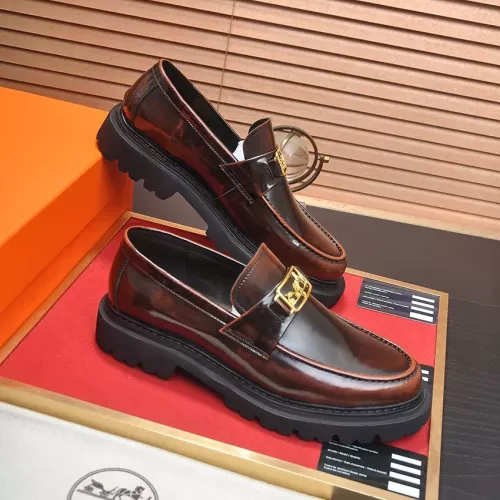 Replica Hermes Leather Shoes For Men #1284369 $125.00 USD for Wholesale