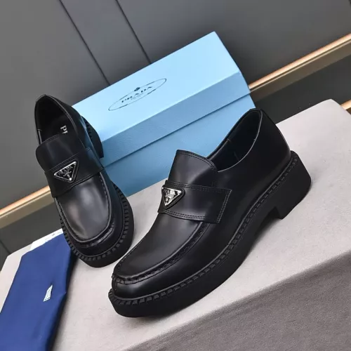 Wholesale Prada Leather Shoes For Men #1284425 $100.00 USD, Wholesale Quality Replica Prada Leather Shoes