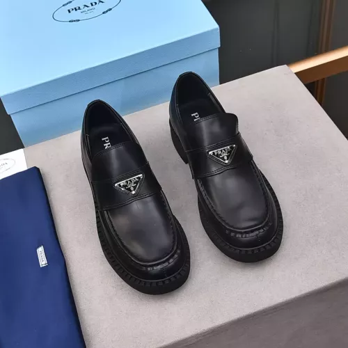 Replica Prada Leather Shoes For Men #1284425 $100.00 USD for Wholesale