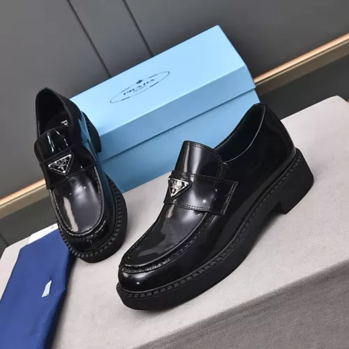 Wholesale Prada Leather Shoes For Men #1284427 $100.00 USD, Wholesale Quality Replica Prada Leather Shoes