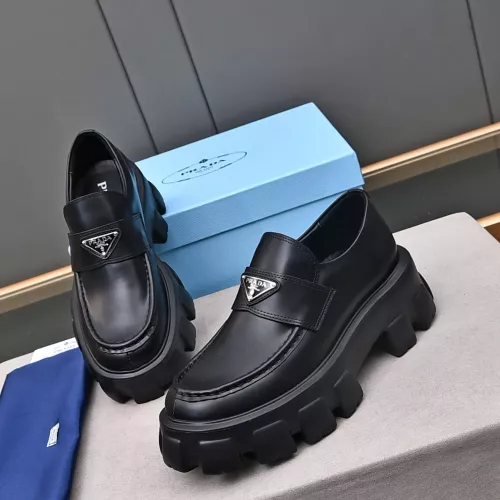 Wholesale Prada Leather Shoes For Men #1284429 $100.00 USD, Wholesale Quality Replica Prada Leather Shoes