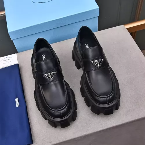 Replica Prada Leather Shoes For Men #1284429 $100.00 USD for Wholesale