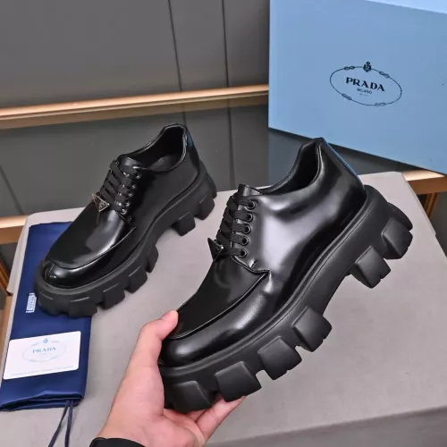 Replica Prada Leather Shoes For Men #1284434 $100.00 USD for Wholesale