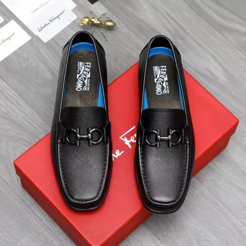 Replica Salvatore Ferragamo Leather Shoes For Men #1284694 $88.00 USD for Wholesale