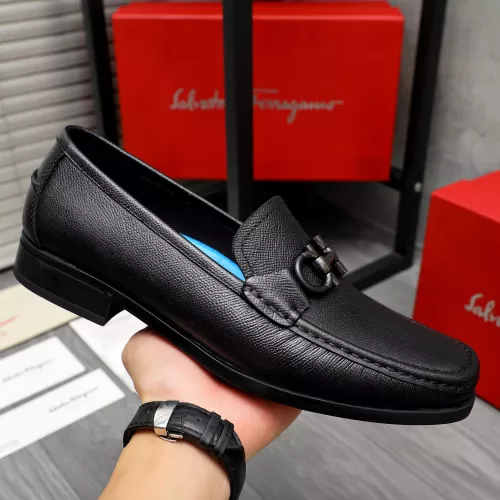 Replica Salvatore Ferragamo Leather Shoes For Men #1284694 $88.00 USD for Wholesale