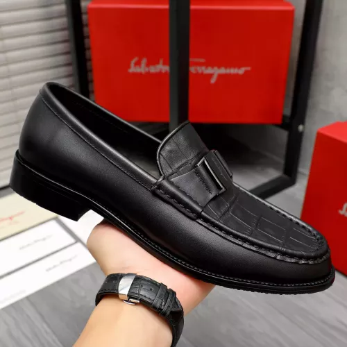 Replica Salvatore Ferragamo Leather Shoes For Men #1284698 $100.00 USD for Wholesale