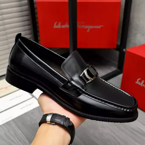 Replica Salvatore Ferragamo Leather Shoes For Men #1284702 $100.00 USD for Wholesale