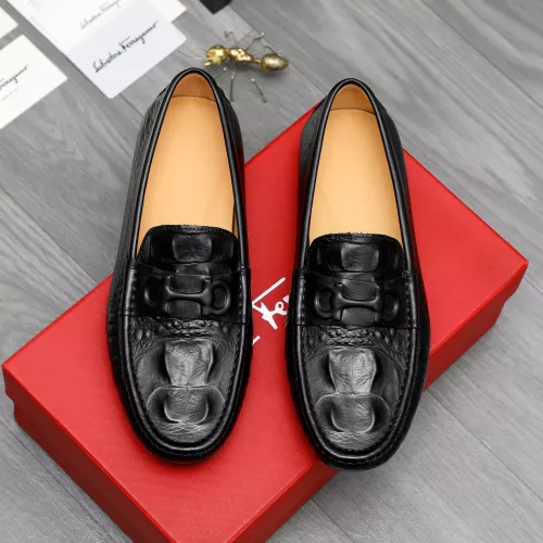 Replica Salvatore Ferragamo Leather Shoes For Men #1284736 $68.00 USD for Wholesale