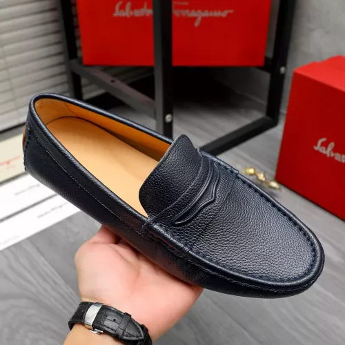 Replica Salvatore Ferragamo Leather Shoes For Men #1284743 $68.00 USD for Wholesale