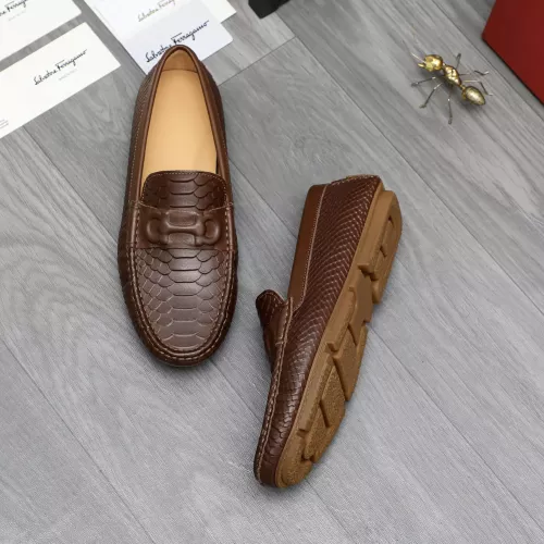 Replica Salvatore Ferragamo Leather Shoes For Men #1284752 $68.00 USD for Wholesale