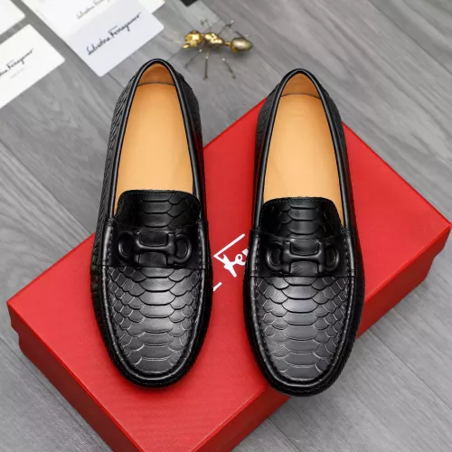 Replica Salvatore Ferragamo Leather Shoes For Men #1284754 $68.00 USD for Wholesale