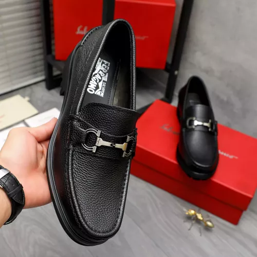 Replica Salvatore Ferragamo Leather Shoes For Men #1284765 $88.00 USD for Wholesale