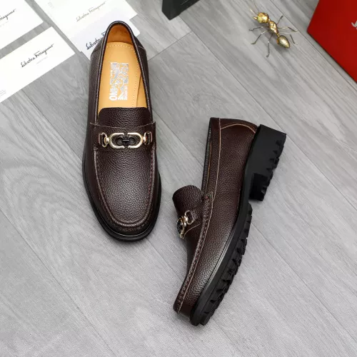 Replica Salvatore Ferragamo Leather Shoes For Men #1284766 $88.00 USD for Wholesale