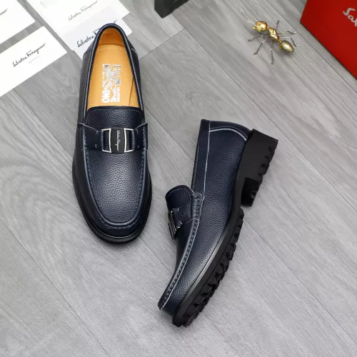 Replica Salvatore Ferragamo Leather Shoes For Men #1284767 $88.00 USD for Wholesale