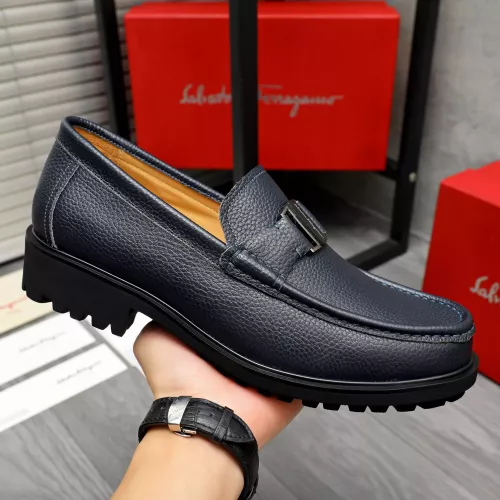 Replica Salvatore Ferragamo Leather Shoes For Men #1284767 $88.00 USD for Wholesale