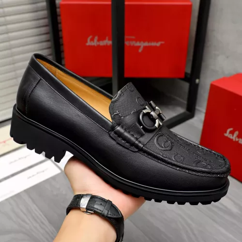 Replica Salvatore Ferragamo Leather Shoes For Men #1284768 $88.00 USD for Wholesale