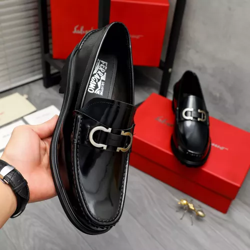 Replica Salvatore Ferragamo Leather Shoes For Men #1284769 $88.00 USD for Wholesale