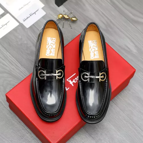 Replica Salvatore Ferragamo Leather Shoes For Men #1284770 $88.00 USD for Wholesale