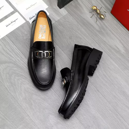 Replica Salvatore Ferragamo Leather Shoes For Men #1284774 $88.00 USD for Wholesale