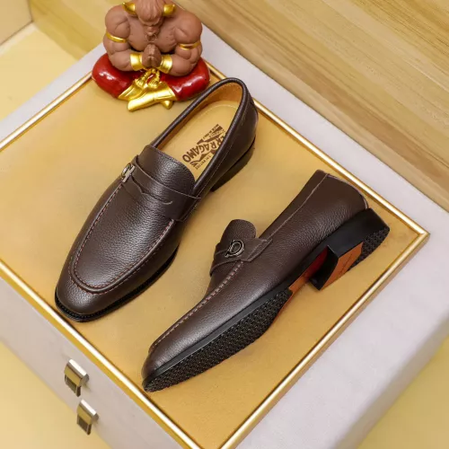 Replica Salvatore Ferragamo Leather Shoes For Men #1285173 $85.00 USD for Wholesale