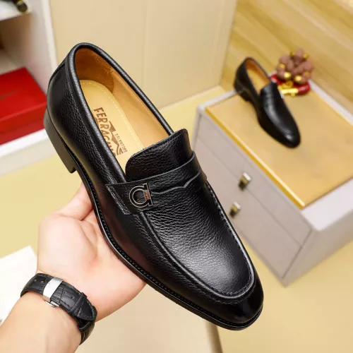 Replica Salvatore Ferragamo Leather Shoes For Men #1285174 $85.00 USD for Wholesale