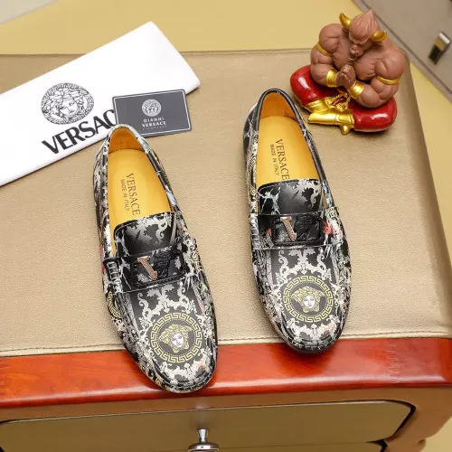 Wholesale Versace Leather Shoes For Men #1285270 $68.00 USD, Wholesale Quality Replica Versace Leather Shoes