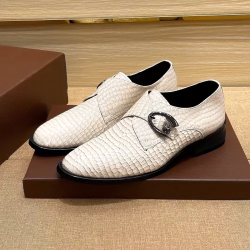 Wholesale Versace Leather Shoes For Men #1285420 $76.00 USD, Wholesale Quality Replica Versace Leather Shoes