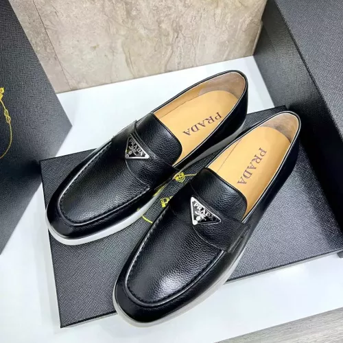 Wholesale Prada Leather Shoes For Men #1285517 $102.00 USD, Wholesale Quality Replica Prada Leather Shoes