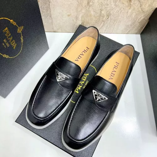 Replica Prada Leather Shoes For Men #1285517 $102.00 USD for Wholesale