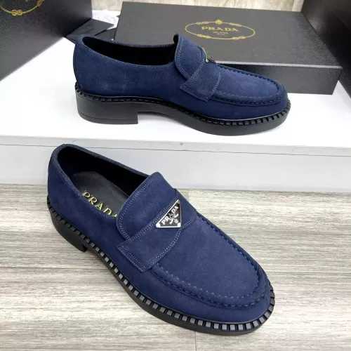 Wholesale Prada Leather Shoes For Men #1285525 $105.00 USD, Wholesale Quality Replica Prada Leather Shoes