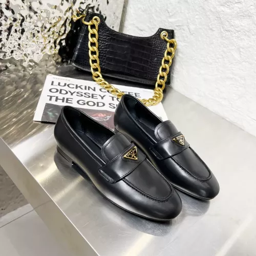 Wholesale Prada Leather Shoes For Women #1286196 $102.00 USD, Wholesale Quality Replica Prada Leather Shoes