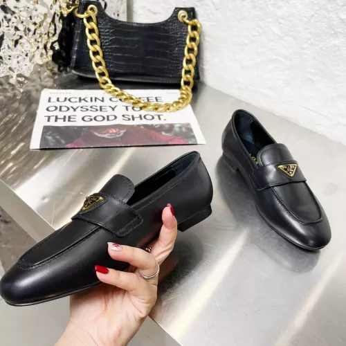 Replica Prada Leather Shoes For Women #1286196 $102.00 USD for Wholesale