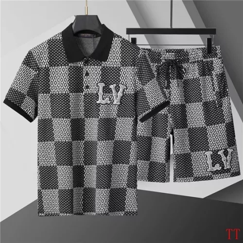 Wholesale Louis Vuitton LV Tracksuits Short Sleeved For Men #1287135 $68.00 USD, Wholesale Quality Replica Louis Vuitton LV Tracksuits