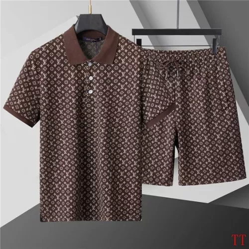 Wholesale Louis Vuitton LV Tracksuits Short Sleeved For Men #1287136 $68.00 USD, Wholesale Quality Replica Louis Vuitton LV Tracksuits